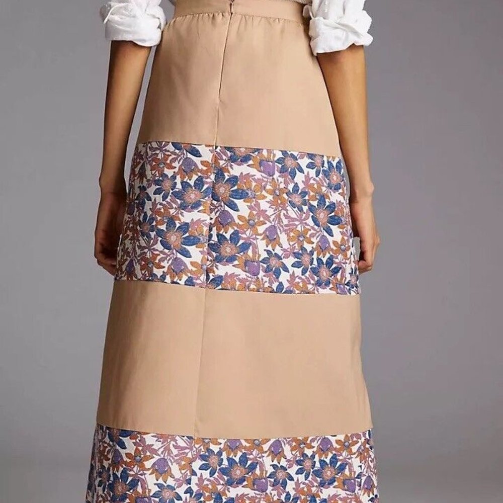Anthropologie Sachin & Babi NWT Jacquard Tiered Maxi Skirt Belted Bohemian - Picture 6 of 6
